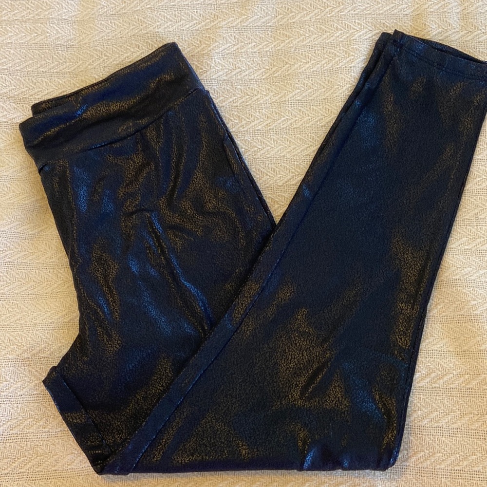 NWOT Colorful Planet Teen faux leather leggings 14